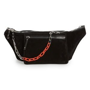 Rag & Bone Elliot Modular Belt Bag / Sling bum bag fanny pack in black suede